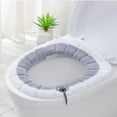 thumbnail image 2 of sruoe Toilet Seat Covers, Padded Toilet Seat Covers, Soft Warmer Toilet Seat, Toilet Seat Covers Washable, Fits Most Size Toilet Seat for Bathroom, Gray, 2 of 7