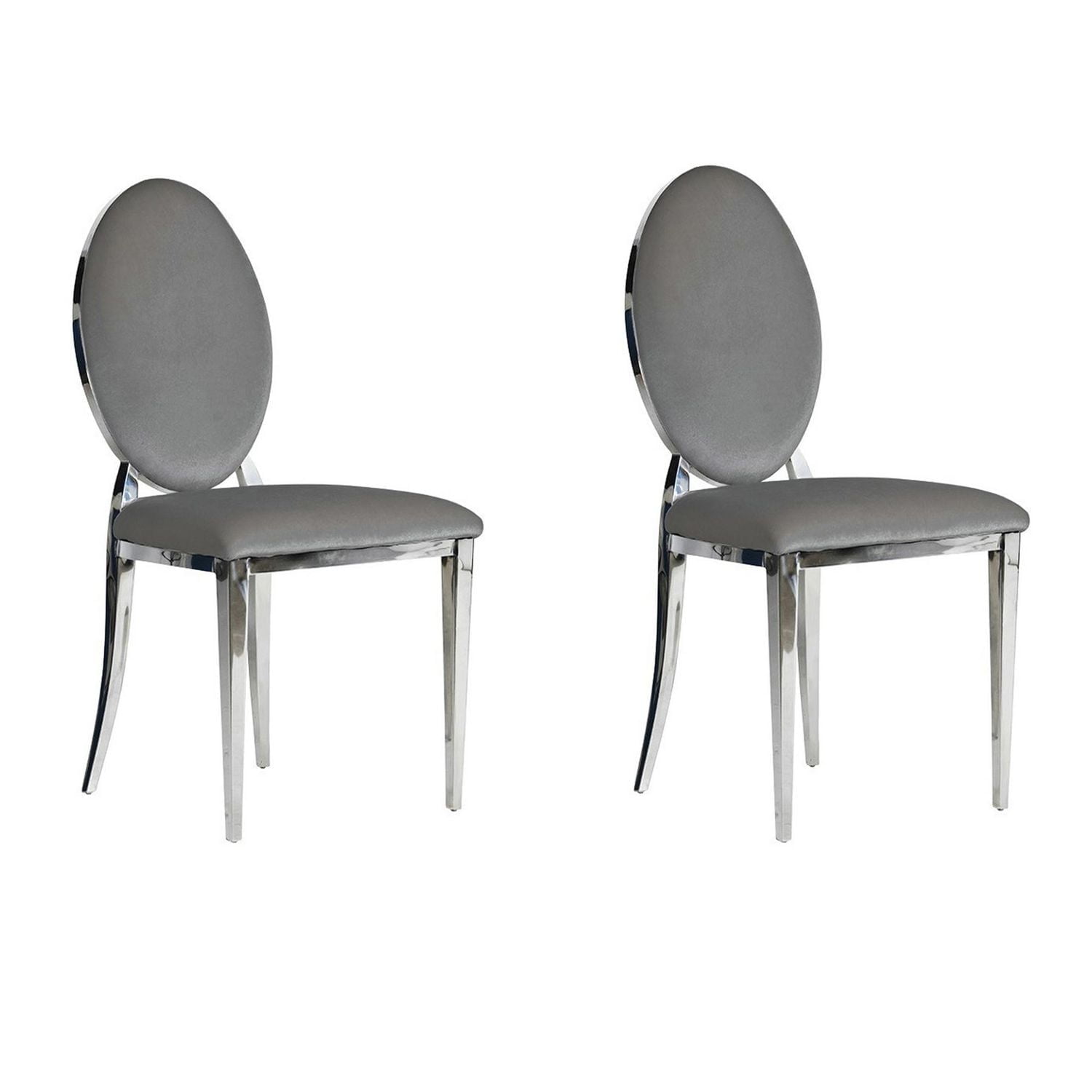 Canadian Zara Velvet Silver Dining Chair (Set of 2)