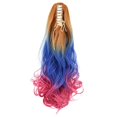 thumbnail image 2 of Perruque Femme Tricolore Synthétique Longue Ondulée Bouclée Queue de Cheval Extension de Cheveux, Perruque pour Femmes, 2 of 7