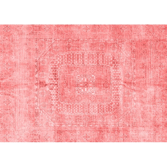 Ahgly Company Machine Washable Indoor Rectangle Abstract Red Modern Area Rugs, 2' x 4'