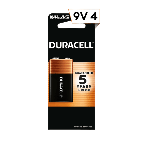 Duracell Coppertop 9V Alkaline Batteries 4/PK
