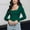 Green, variant on Women's Cropped Shirts Long Sleeve Square Neck Fall Winter Solid Color Pullover Tops Elastic Casual Shirts Comfy Soft Fashion Tees Blouses