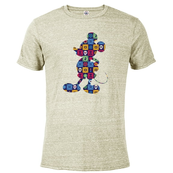 Disney Mickey Mouse Pose DÃa de los Muertos Day of the Dead - Short Sleeve Blended T-Shirt for Adults - Customized-Putty Snow Heather