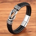 thumbnail image 4 of Pulsera BlingNook Nudo Infinito para Hijo de Cuero y Acero Inoxidable, 4 of 6