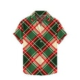 thumbnail image 2 of Awdenio Mens Shirts Christmas Hawaiian Shirt for Men Short Sleeve Button Down Plaid Santa Vacation Dress Shirts,Size M, 2 of 5