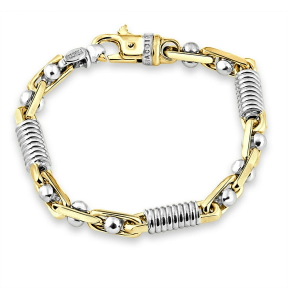Pompeii Men's Figaro Link 14k Gold (54gram) or Platinum (87gram) 7.5mm Link Bracelet 8"