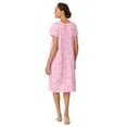 thumbnail image 4 of Aria Women's 100% Cotton Raglan Sleeve Smocked Neck 40" Sleepwear Gown, Sizes XS-5X, 4 of 7