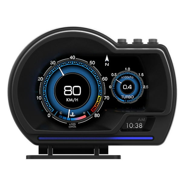 Garosa Head Up Display OBD2+GPS Smart Gauge Car HUD Speedometer Turbo RPM  Alarm for Car Truck,Multi‑Function Gauge,Speed Warning 