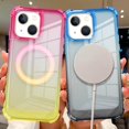 thumbnail image 6 of for iPhone 14 Case Magnetic Phone Case, [Support for Magsafe] Gradient Crystal Elegant Case, Four Corner Cushion Protection Cover Camera Protective for Girls Women -Red Yellow, 6 of 6