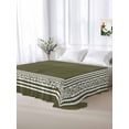 thumbnail image 5 of Olive Green Greek Key California King Size Flat Sheet, Wrinkleproof & Fadeproof Cooling Flat Bed Sheet Only, Geometric Greece Ancient Farmhouse Geo Breathable Soft Bedding Top Sheets 108 x 98 Inches, 5 of 8