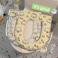 thumbnail image 4 of Cute Bathroom Waterproof U-Shaped Toilet Seat Cover Toilet Lid Cushion Seat Ring Toilet Pad Mat B, 4 of 8