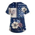 thumbnail image 4 of Patriotic Scrub Tops for Women Short Sleeve V Neck Star and Stripes Print Shirts Workwear Uniforms US 250 Years Anniversary 2026 New Medical Plus Size Scrub T Shirts, 4 of 4