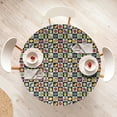 thumbnail image 4 of Ambesonne Black and White Fitted Round Tablecloth, Kitchen Fruits, 40"- 44" Diameter, Multicolor, 4 of 5