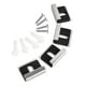 thumbnail image 1 of Kit de 4 clips para soporte de espejo, montaje en pared, sin marco Negro Plata S, 1 of 9