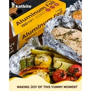 Katbite Aluminum Foil Heavy Duty Aluminum Foils Roll with Serrated Cutter,12inx150SQ.FT