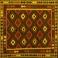 thumbnail image 1 of Ahgly Company Machine Washable Indoor Square Oriental Yellow Traditional Area Rugs, 4' Square, 1 of 4