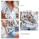 thumbnail image 2 of Camisa Informal Para Mujer, Boho, Manga Corta, Transpirable, Fácil De Combinar, Con Botones, Cuello En V Con Volantes Suaves Para El Verano, Para La Oficina, Para Niñas, Para El Cergrey Blanco S, 2 of 6
