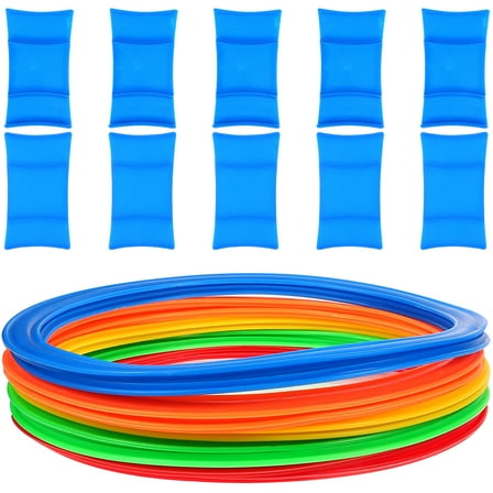 RENACLIPY Plastic Toss Rings Assorted Colors for Indoor Outdoor Party Games
