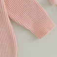 thumbnail image 6 of Okbabeha Toddler Baby Girl Chunky Sweater Romper Onesie Knit Big/Lil Sis Embroidered Sweatshirt Sister Matching Outfit, 6 of 7