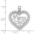thumbnail image 3 of Real 14kt White Gold Polished MOM Scallop Heart Pendant; for Adults and Teens; for Women and Men, 3 of 4