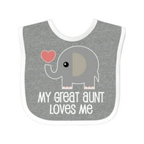 Inktastic Great Aunt Loves Me Elephant Boys or Girls Baby Bib