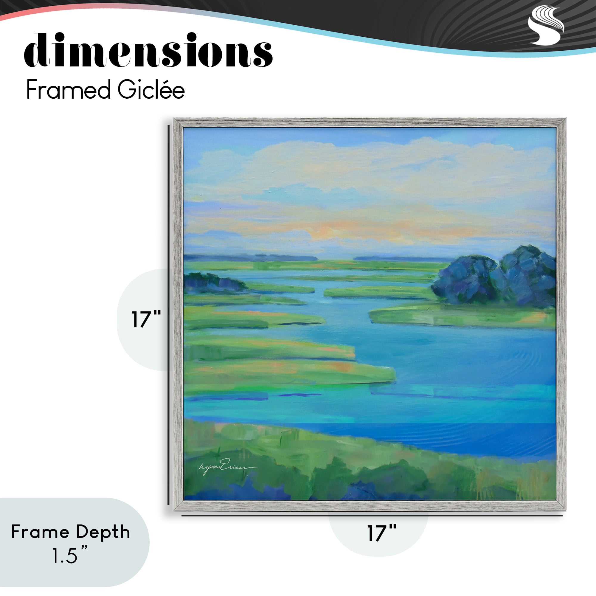 Stupell Industries Scenic Scarborough Marshes Gray Framed Giclee Art, design by Lynn Ericson Fine Art
