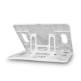 thumbnail image 1 of Inteprter Soporte de enfriamiento de tableta de plástico portátil Soporte ergonómico plegable Rotación 8 niveles Soporte de lectura de libros Juegos de teclado y mouse para computadora Blanco, 1 of 6