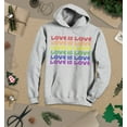 thumbnail image 3 of S4E Men's Love is Love Rainbow Gay Pride Hoodie Sweatshirts Large Sports Grey, 3 of 4