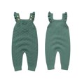 thumbnail image 2 of Gupgi Infant Girls Sweater Rompers Baby Knit Jumpsuits OverallsSolid Color Buttons Fly Sleeve Toddler Fall Bodysuits, 2 of 9