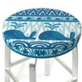 thumbnail image 3 of Fotbe Sea Underwater Animals Stool Covers Round,Waterproof Round Bar Stool Covers Bar Chair Covers Washable Stool Cushion Slipcover for 12-14 Inch Chair-14 inch, 3 of 7