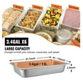 thumbnail image 4 of Steam Table Pans 6 Pack, 20.9x12.8x3.9 Inch Full Size 20 Gallon Stainless Steel Hotel Pans, Deep Food Container Oven Trays for Buffet Catering, 4 of 7