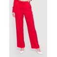 thumbnail image 3 of Women's Contrast Trim Drawstring Waist Wide Leg Pants with Pintuck Detail, 3 of 4