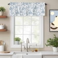 thumbnail image 2 of Light Blue Farmhouse Kitchen Curtain Valances for Windows Farmhouse Short Curtains, Retro Botanical Plant Fruit Leaf Rod Pocket Valance Curtain for Bedroom Cafe Living Room 42"x18", 2 of 8