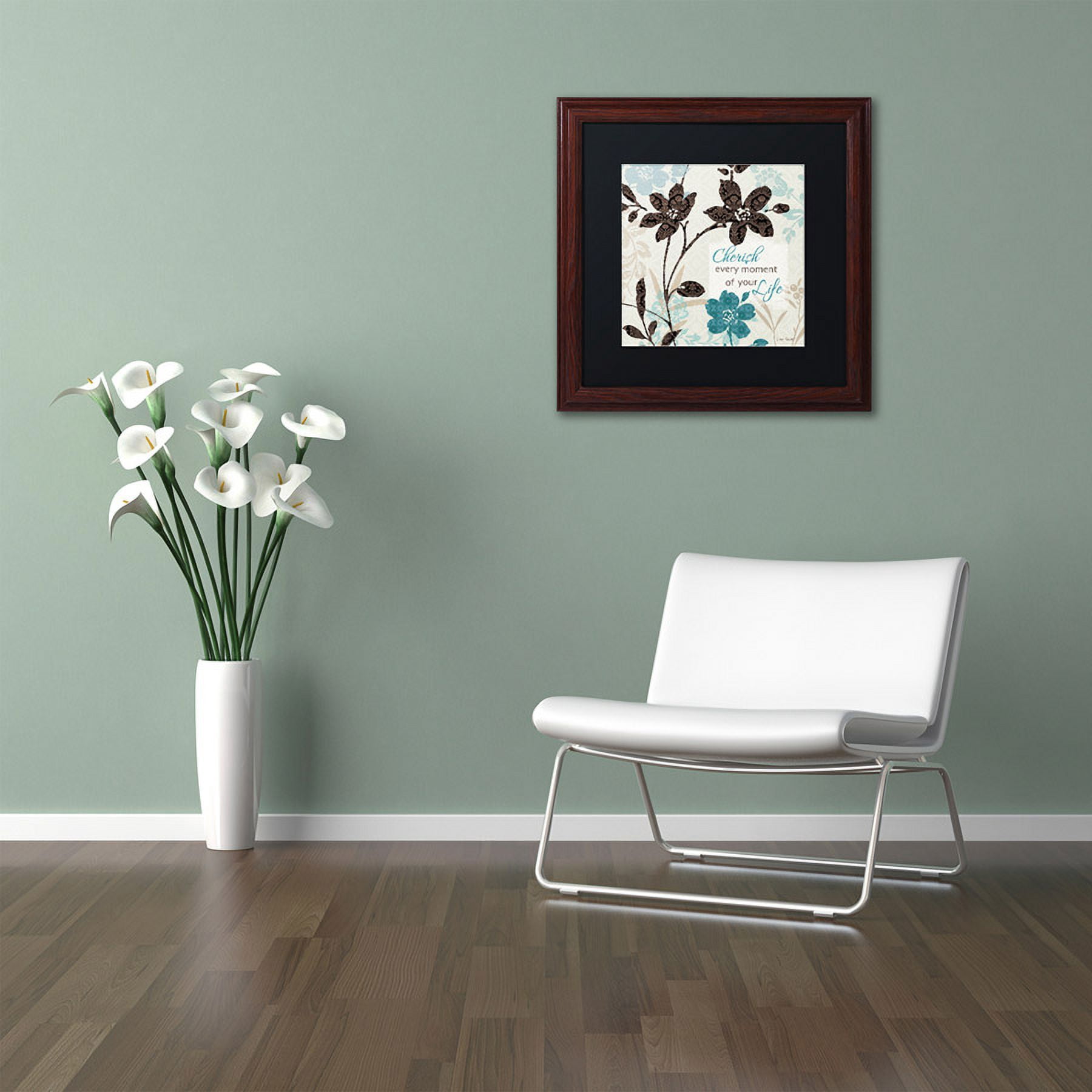 Trademark Fine Art "Botanical touch Quote I" Canvas Art by Lisa Audit, Black Matte, Wood Frame