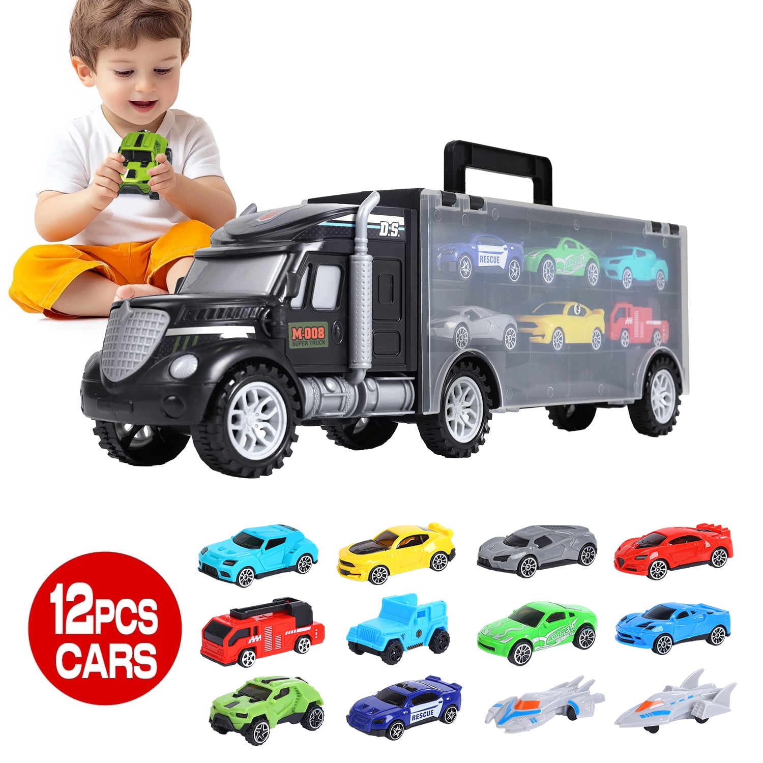 WonderStone Carrier Truck With 12 Race Cars photo 1