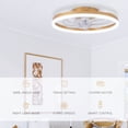 thumbnail image 2 of STERREN Modern Gold 20" LED Flush Bedroom Low Profile Ceiling Fan with Remote, 2 of 7