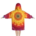 thumbnail image 2 of Colorful Tie Dye Mandala Pattern Blanket Hoodies for Kids 6-13YR Oversize Wearable Blanket Hoodies for Boys Girls Teens, 2 of 7