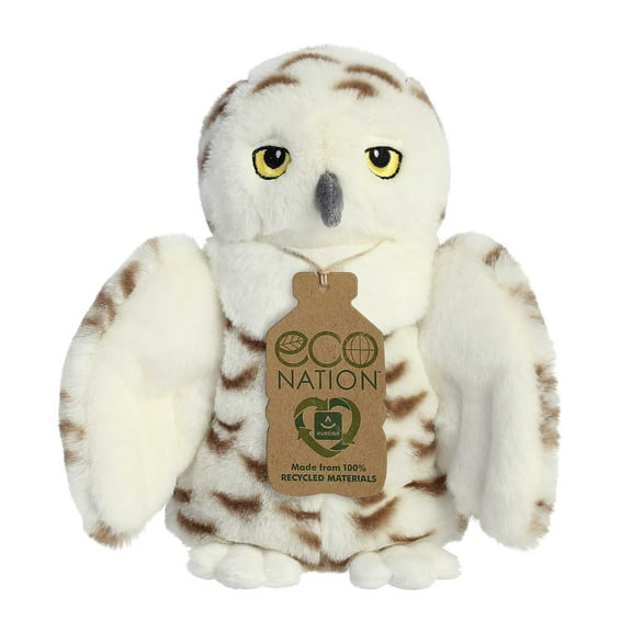 Aurora - Small White Eco Nation - 8" Owl - Responsibly Made Stuffed Animal