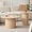 Natural Wood Grain, variant on Round Nesting Coffee Tables Set of 2 -φ27.6 Large Short + φ15.8 Small Tall Boho Circle Side Tables with Fluted Drum Design