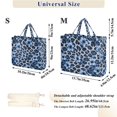 thumbnail image 2 of FORMRS Womens Corduroy Tote Bag Crossbody Shoulder Purse Handbag with Detachable Strap, Blue Floral Leopard Pattern, 2 of 7