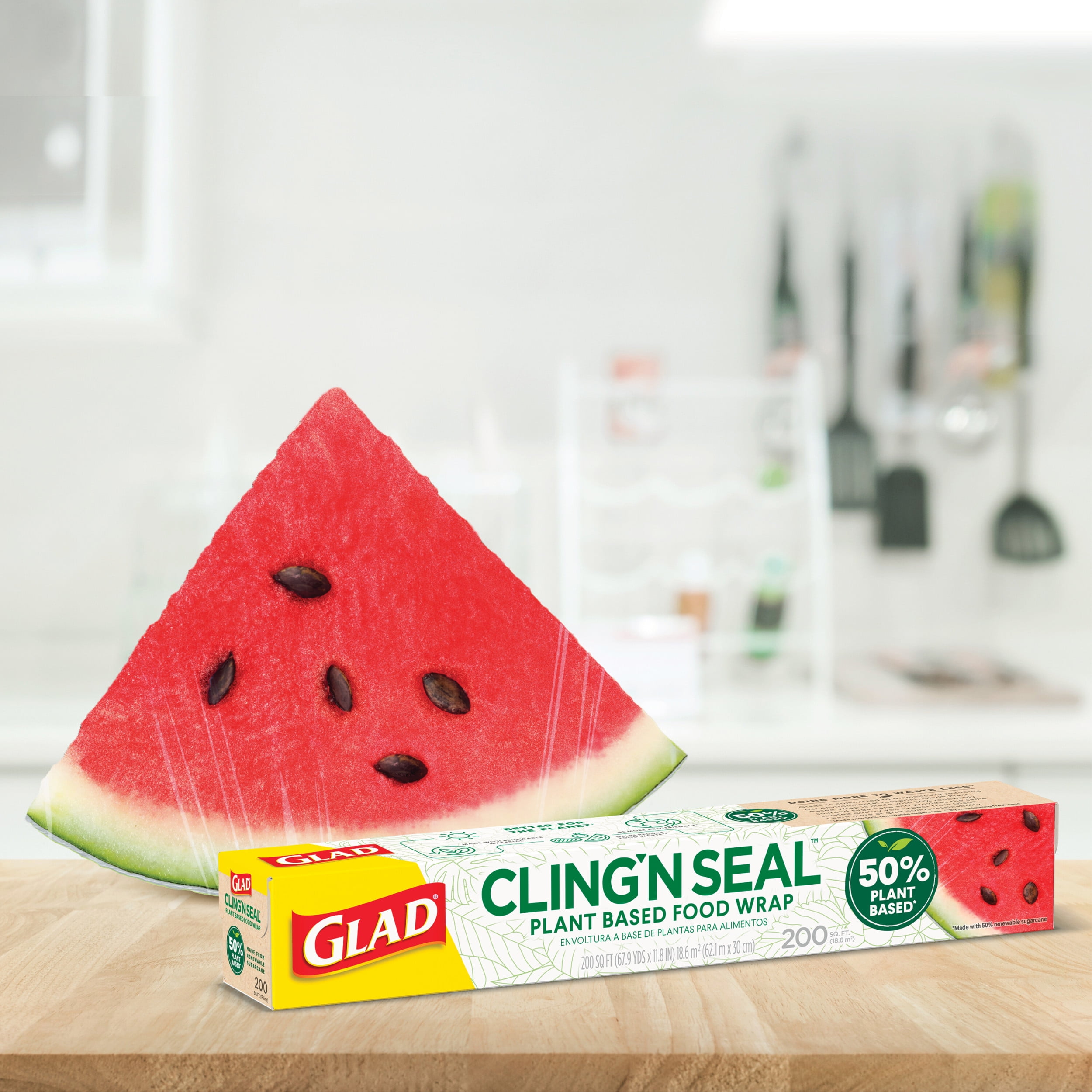 Glad Cling N Seal 50% Plant Based Food Wraps - 200 Sq Ft : Target