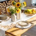 thumbnail image 4 of Orange Coastal Round 13 Inch Placemats Set of 6, Summer Eucalyptus Leaves Beach Ocean Starfish HeatResistant Non Slip Place Mats for Dining Table, Wipeable Braided Kitchen Table Mats for Housewarming, 4 of 9