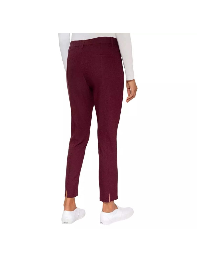 Mario Serrani Women's Textured Pull On Pants, Green, Small
