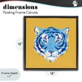 thumbnail image 4 of Stupell Industries Eclectic Blue Tiger over Yellow Black Floating Frame Canvas Art, 18 x 18, by Karolina Sato, 4 of 8