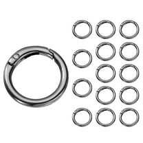 Uxcell 15 Pcs Trigger Spring O Rings, 0.8 Inch Round Snap Clip Small Welded Multi-Purpose Zinc Alloy Rings, Grey