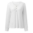 thumbnail image 4 of Youmylove Women T-Shirts Autumn Winter Casual T Shirts Long Sleeve Leisure Stylish Tunic Top Crew Neck Shirt, 4 of 4