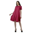 thumbnail image 3 of Moomaya Short Sleeve Dresses Plus Size Women Scoop Neck Mini Tunic Dress, 3 of 6