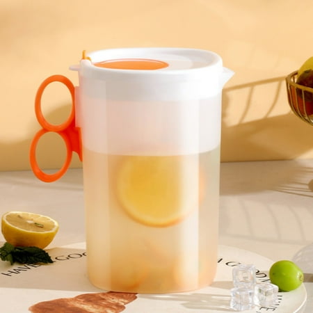 

Zjfmsh Prime Plastic Water Pitcher With Flip Top Spout Lid Clear Slim Water Container For Fridge Door Juice Pitcher For Tea Lemonade Handmade Drinks Blue And Food Storage Containers With Lids，
