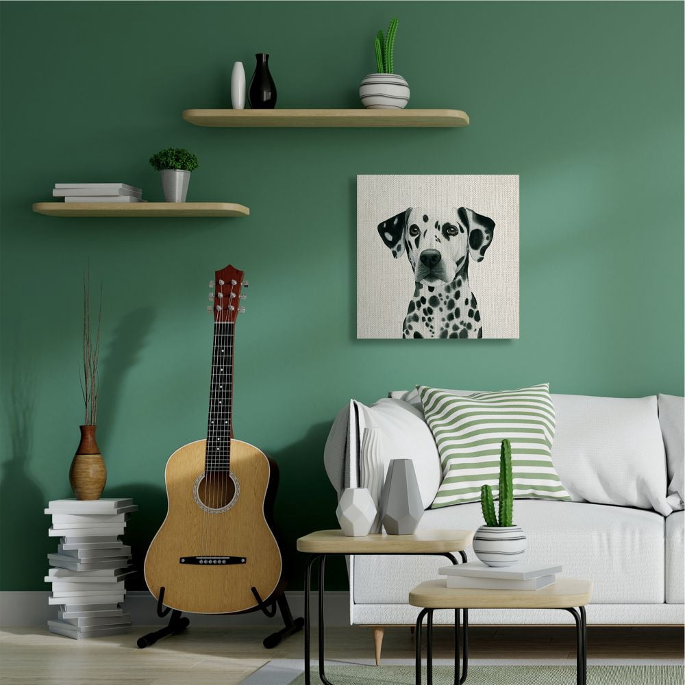 Stupell Industries Traditional Dalmatian Dog Portrait Spotted Pet Canvas Wall Art Design by Grace Popp, 36" x 36"