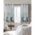 thumbnail image 3 of Beach Seagull Blackout Curtains for Bedroom Living Room, Retro Nautical Watercolor Ocean Bird Sky Cloud 63 In Long Thermal Insulated Room Darkening Drapes Grommet Window Treatments, 42 x 63 In, 3 of 9